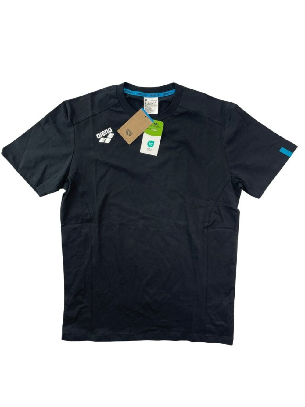 Arena Team T-Shirt Panel Black Oeko-Tex Swim Athletic Men's Size Small NWT